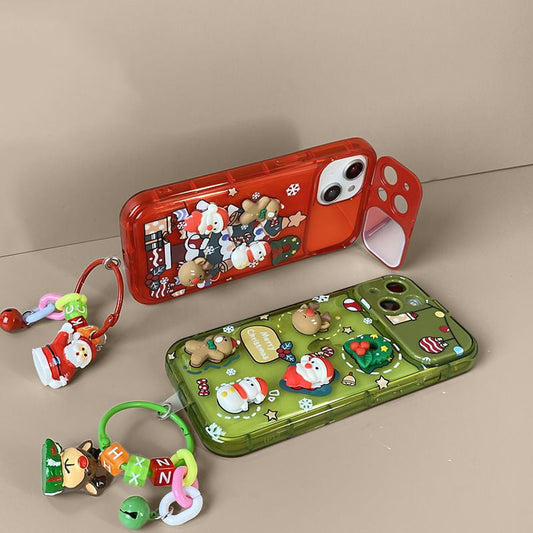 🎄Гореща коледна разпродажба 🔥Калъф с огледало и висулка с коледна елха за iPhone🎅